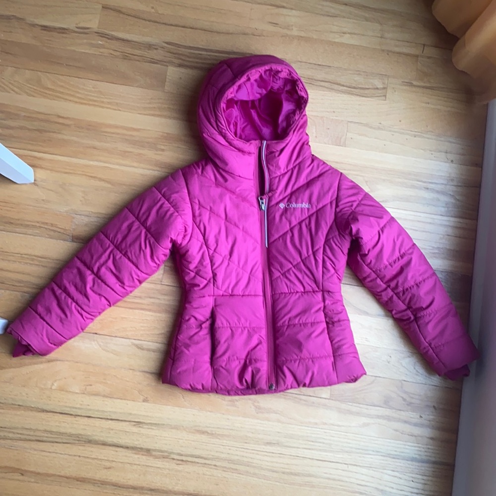COLUMBIA Girls Puffer Coat XS Pink